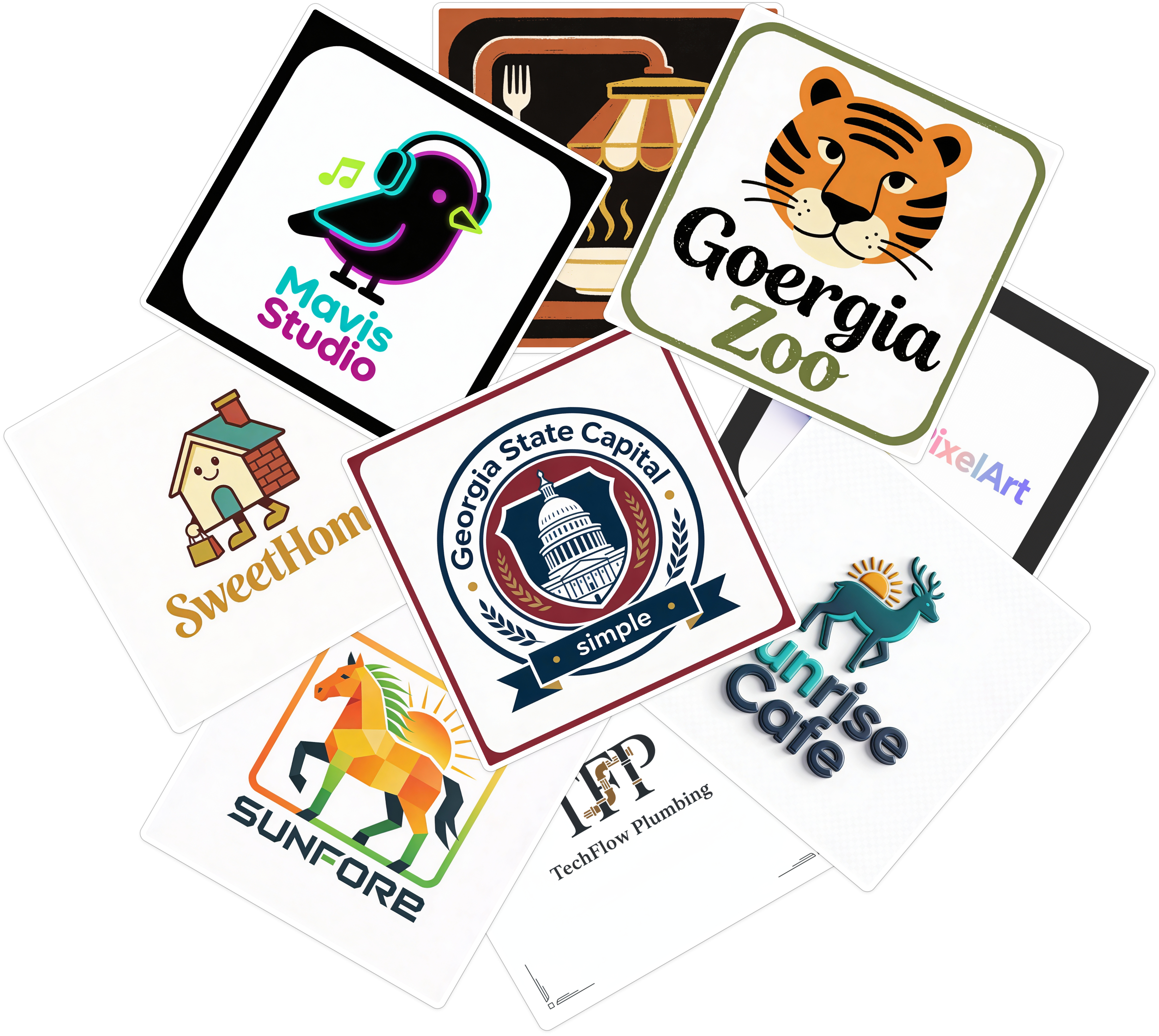 AI Logo Designer result — Design professional AI logos