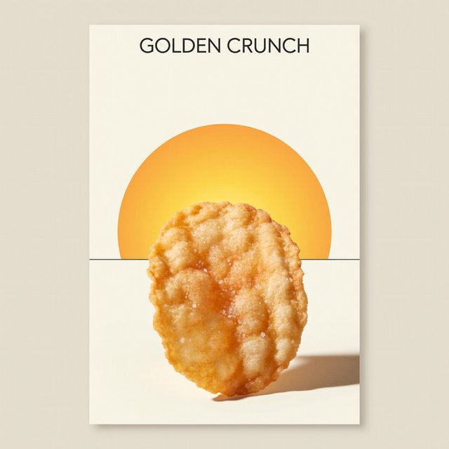 A creative promotional poster for potato chips featuring a forced perspective effect. — ImagineArt 2