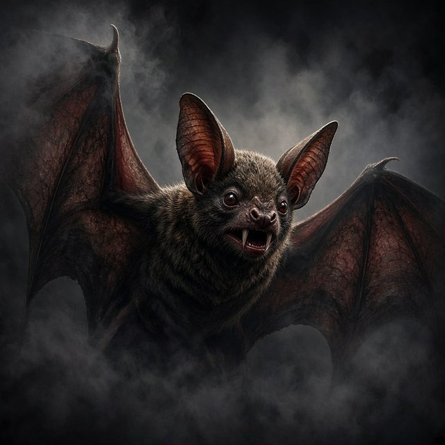 Vampire bat art, volumetric fog, chiaroscuro lighting, subsurface scattering. — Model 5