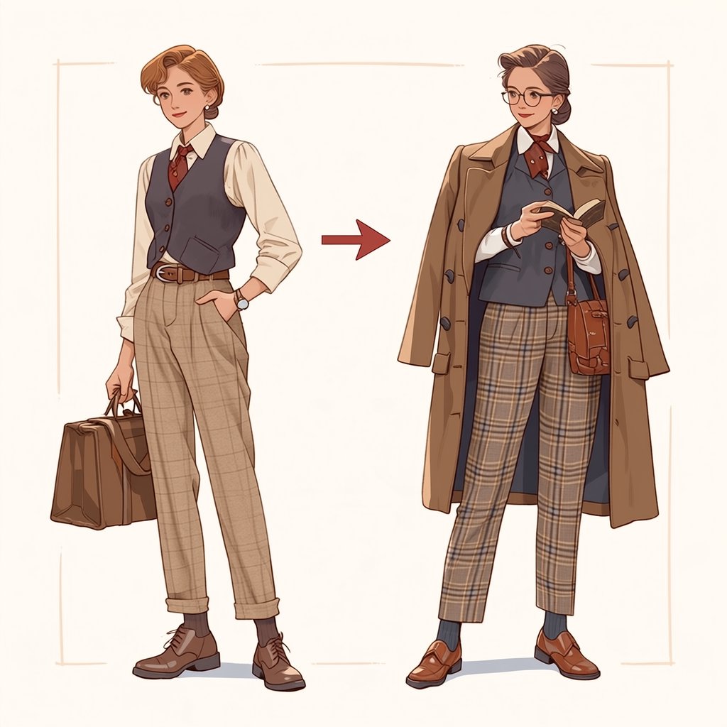 Realistic, an adult person goes back in time to change something. — Midjourney Niji 7