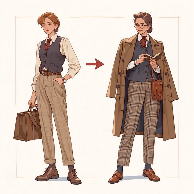 Realistic, an adult person goes back in time to change something. — Midjourney Niji 7