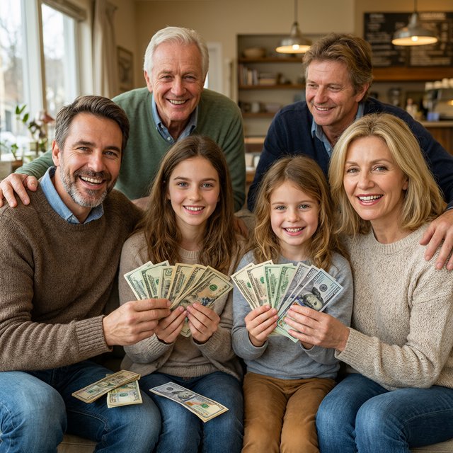 Realistic. Adults around the world finding abundant wealth, family, and joy in their lives. The vibe is very good but also casual. — Qwen Image 3.0 Pro