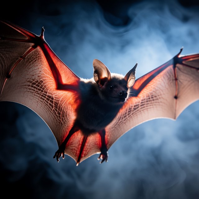 Vampire bat art, volumetric fog, chiaroscuro lighting, subsurface scattering. — Model 14