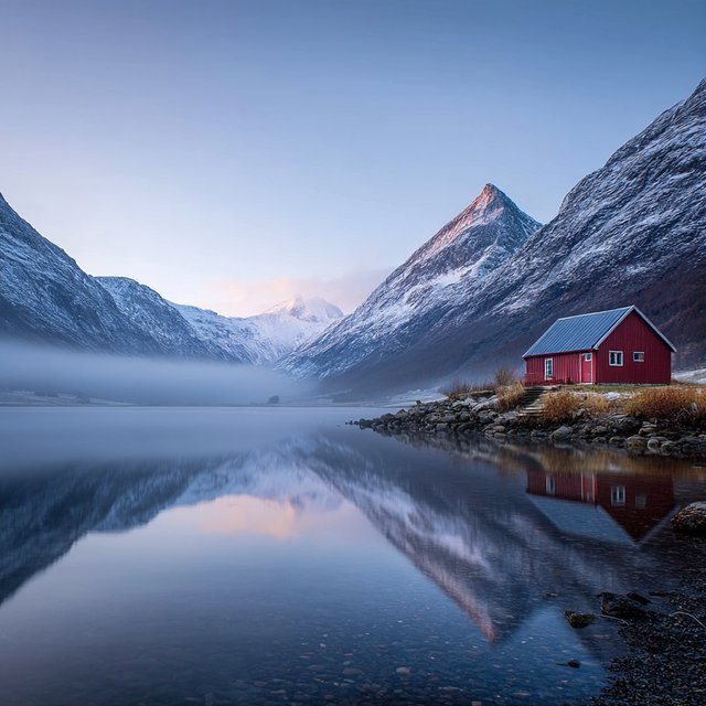 Midjourney v7 — land-fjord