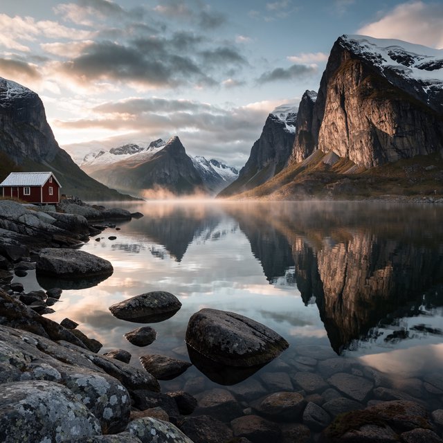 Recraft v4 Pro — land-fjord