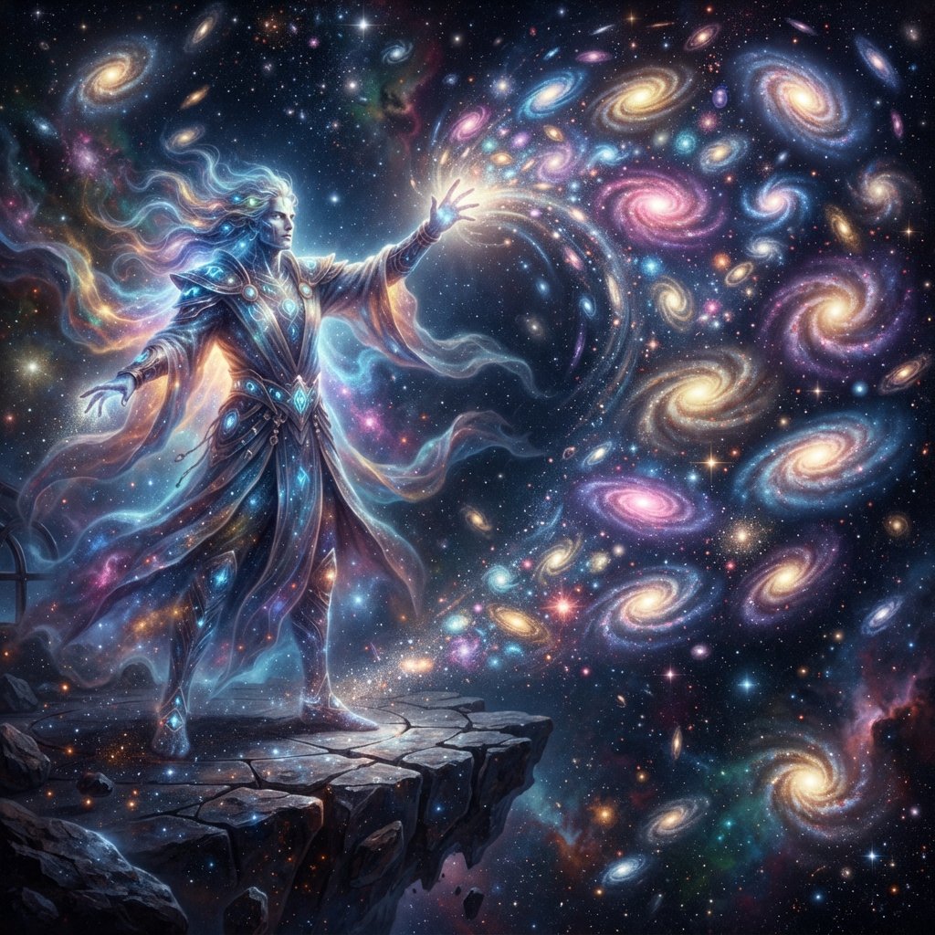 An immortal with a wave of their hand creates multiple universes. — Nano Banana 2 Lite