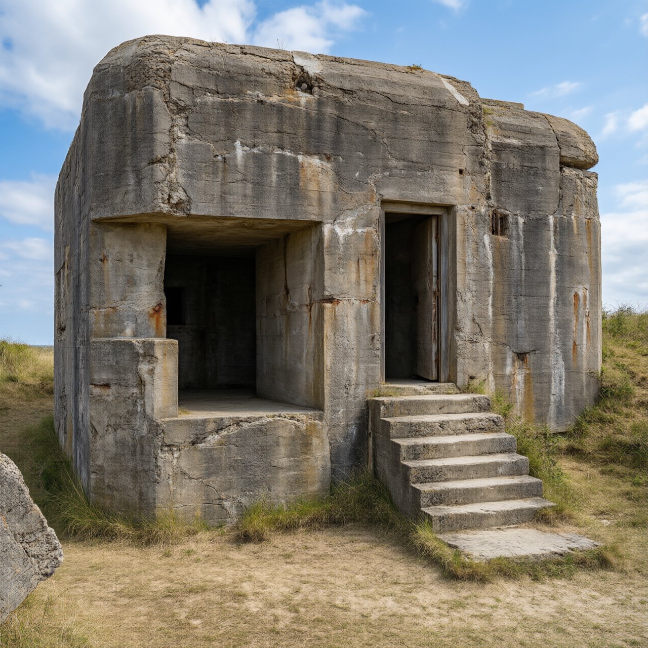 German bunker complex on the French Atlantic coast during World War II — Qwen Image 3.0