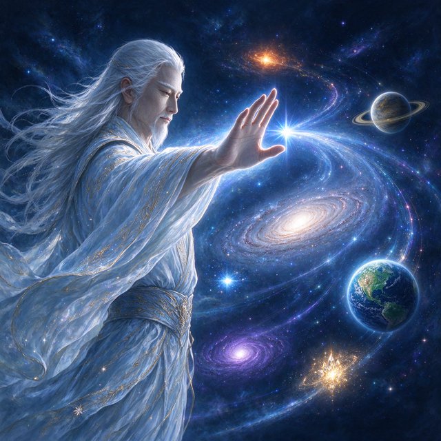 An immortal with a wave of their hand creates multiple universes. — Seedream 5.0 Flash