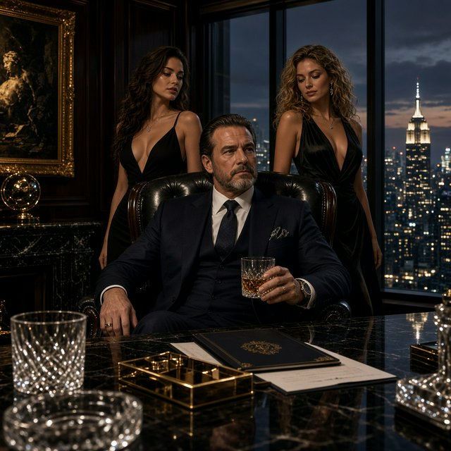 A realistic image based on the concepts of great money, power, and beautiful women. — Model 4