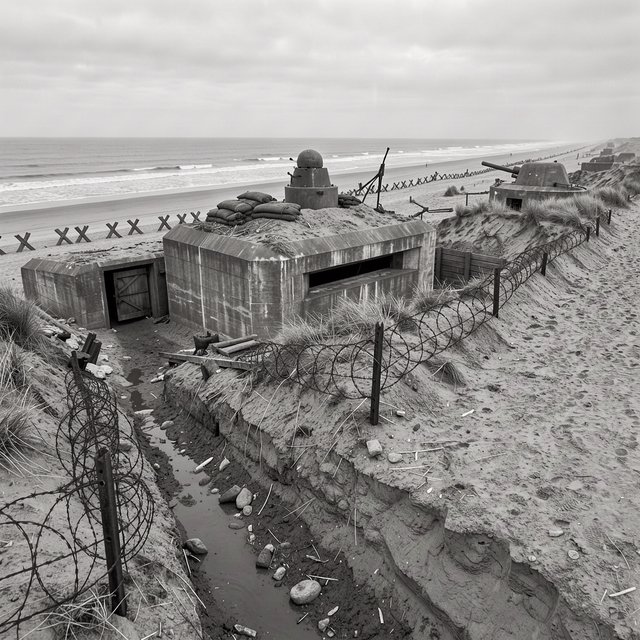 German bunker complex on the French Atlantic coast during World War II — FLUX 3 Image