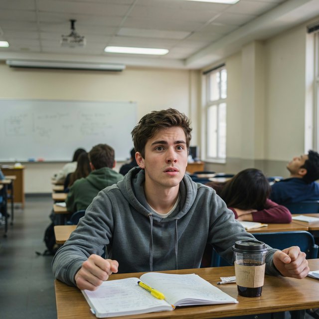 Realistic image. People discovering that their lives were all just a dream at the end of their lives. The whole time, they were just 21-year-old college students who took a nap in class. — Model 7