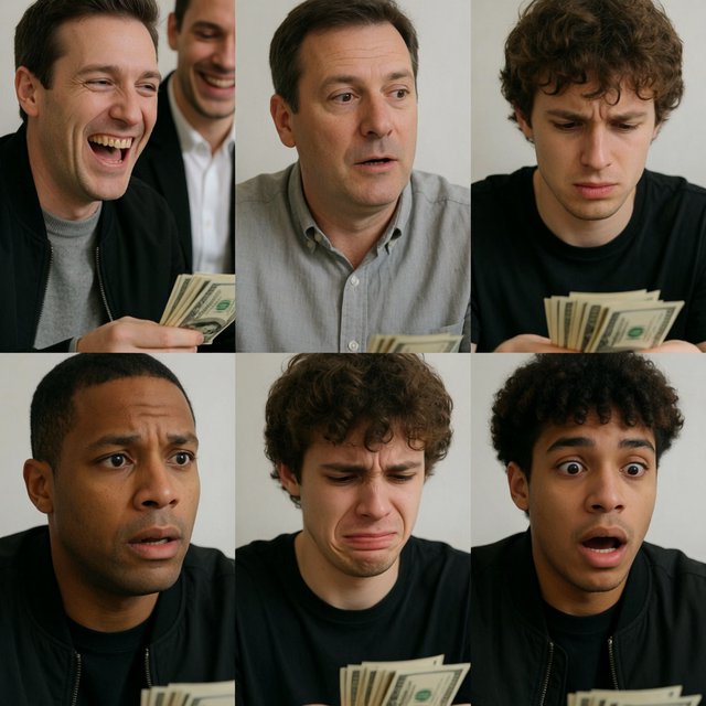 4–6 realistic scenes of people having the luckiest day of their lives. The word “Lucky” should appear at least twice in the image, and seem totally in place and seamless. The whole vibe is pretty much lucky moments that were unexpected but very welcome. — Krea 2 Medium