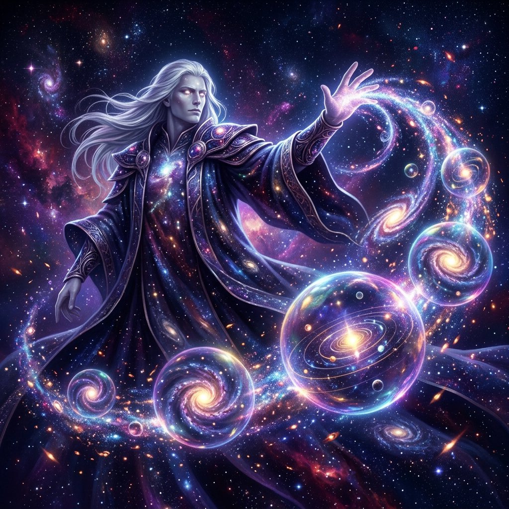 An immortal with a wave of their hand creates multiple universes. — Nano Banana 2.1