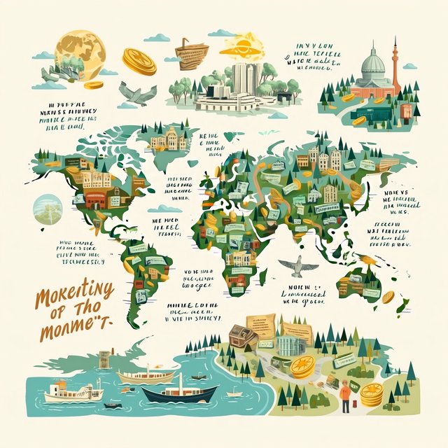 Messages and words related to making a ton of money, hidden in plain sight around the world. — Midjourney Niji 7