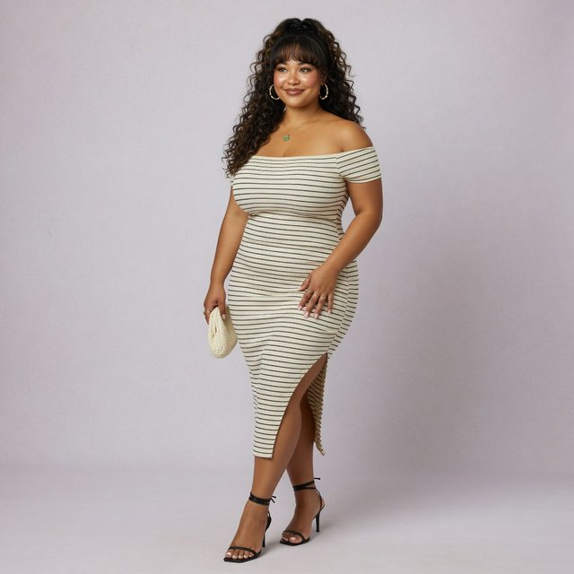A pretty mixed-race woman of Korean, White, and Black heritage, curvy, full-body image, plain background. — Grok Imagine Image Quality