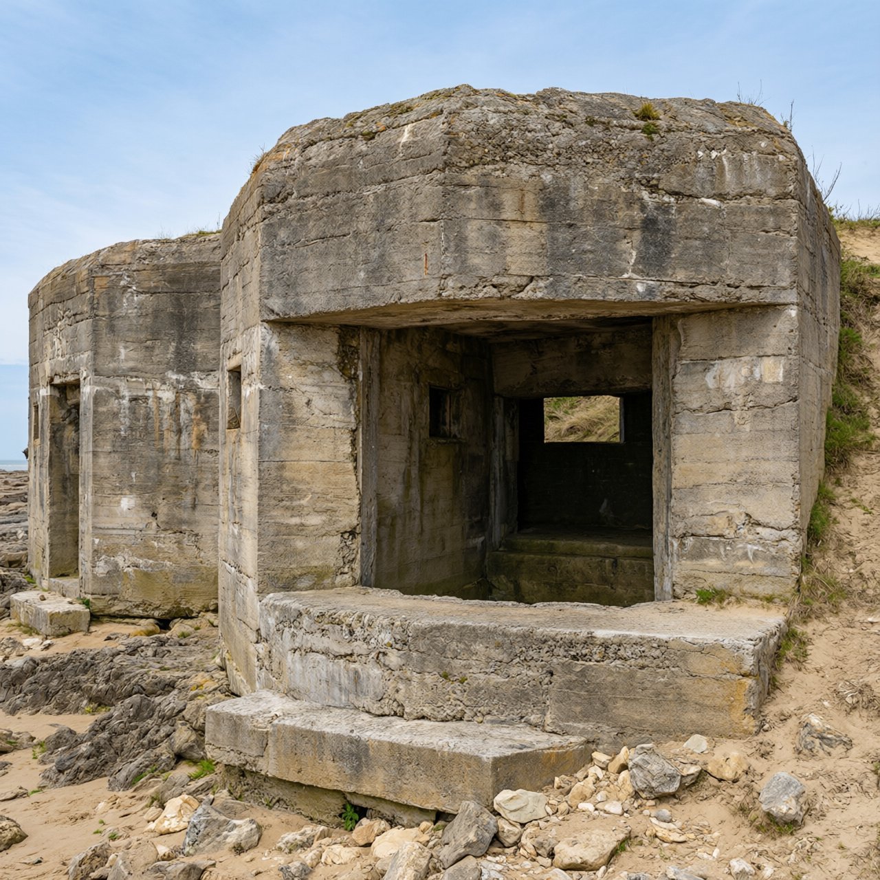 German bunker complex on the French Atlantic coast during World War II — Qwen Image 3.0 Pro