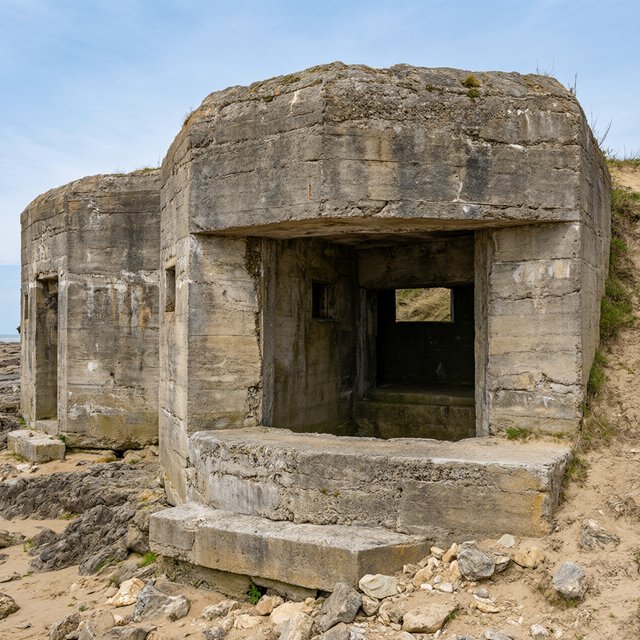 German bunker complex on the French Atlantic coast during World War II — Qwen Image 3.0 Pro