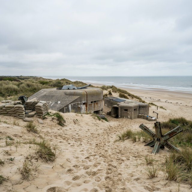 German bunker complex on the French Atlantic coast during World War II — Ideogram v4.5