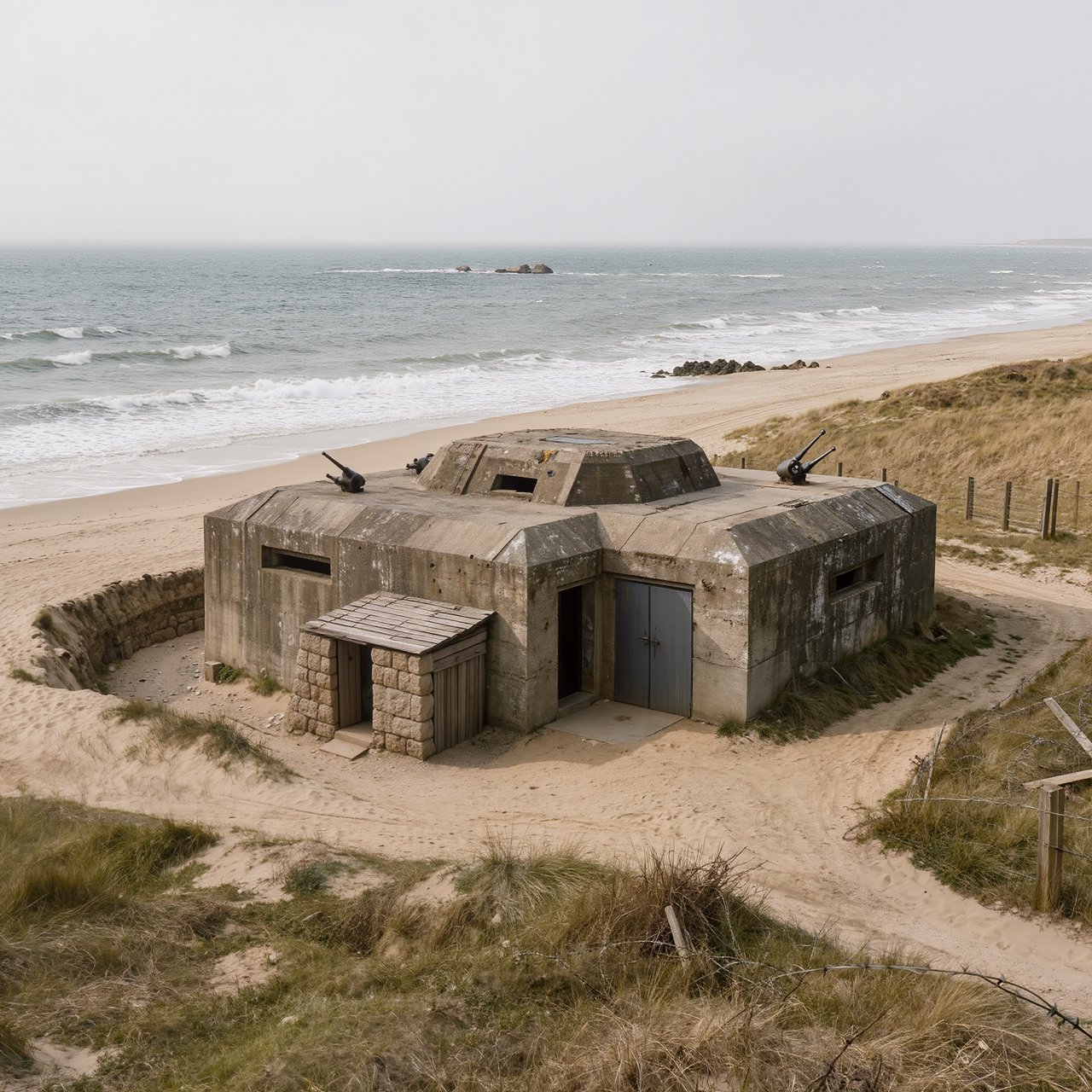German bunker complex on the French Atlantic coast during World War II — Kling v3