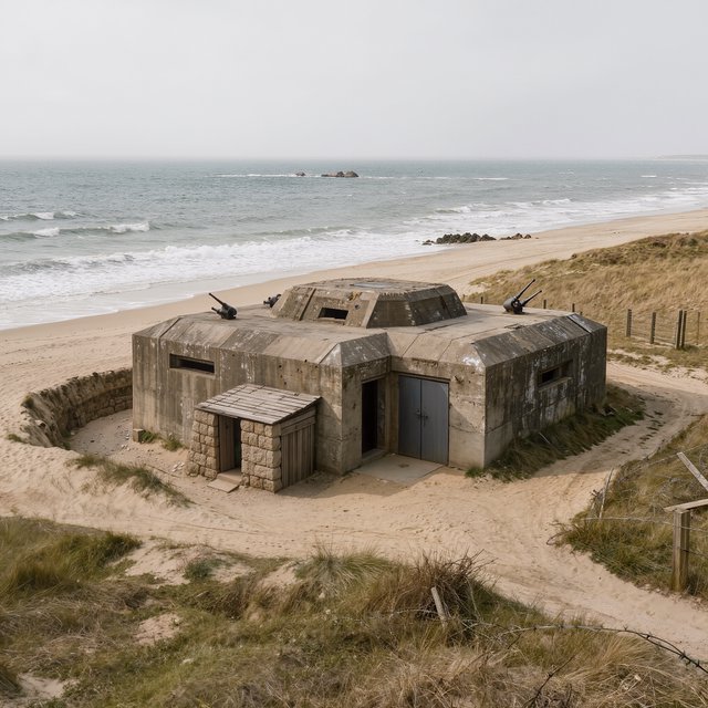 German bunker complex on the French Atlantic coast during World War II — Kling v3