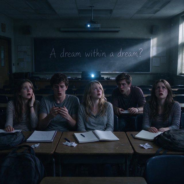 Realistic image. People discovering that their lives were all just a dream at the end of their lives. The whole time, they were just 21-year-old college students who took a nap in class. — Model 21