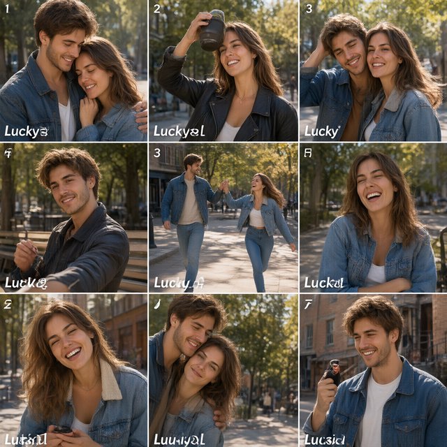 4–6 realistic scenes of people having the luckiest day of their lives. The word “Lucky” should appear at least twice in the image, and seem totally in place and seamless. The whole vibe is pretty much lucky moments that were unexpected but very welcome. — Qwen Image 3.0