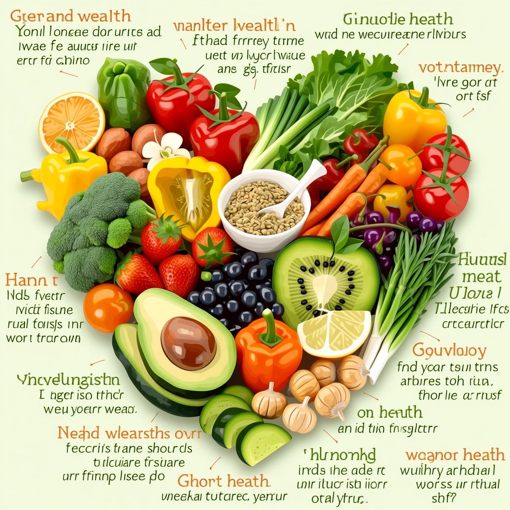Realistic image depicting great health in many ways. In the background, words related to health are hidden in plain sight. — Midjourney Niji 7