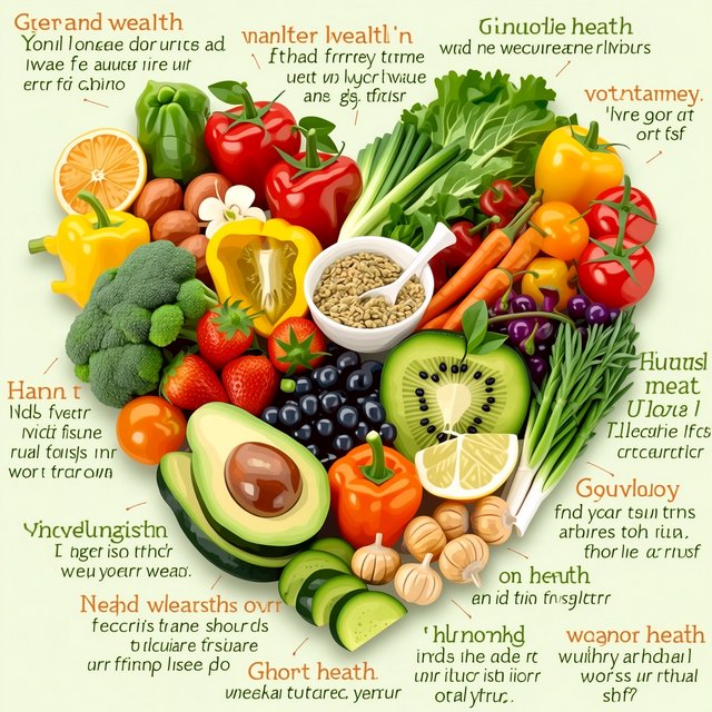 Realistic image depicting great health in many ways. In the background, words related to health are hidden in plain sight. — Midjourney Niji 7