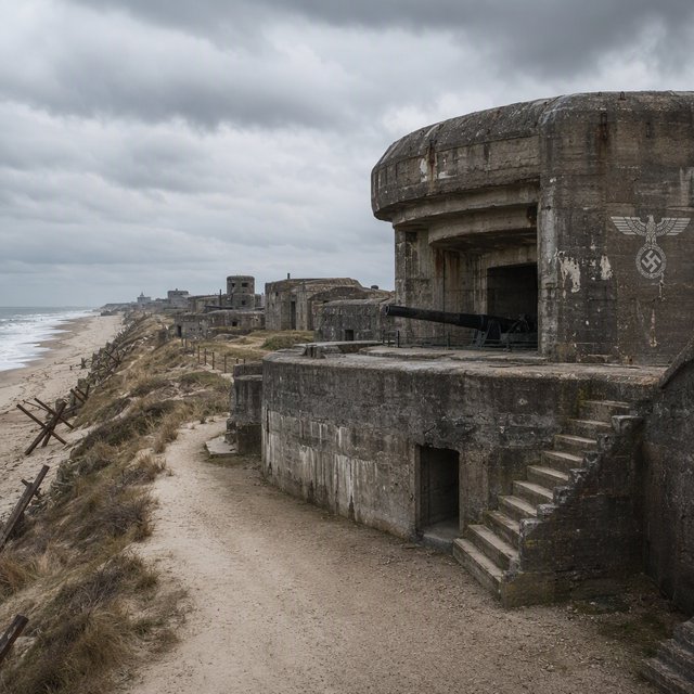German bunker complex on the French Atlantic coast during World War II — GPT Image 2
