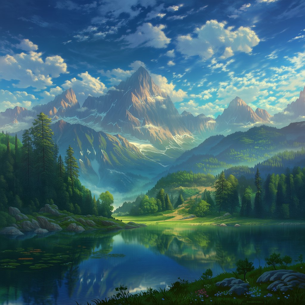 stunning landscape, high quality, detailed, sharp — Midjourney Niji 7