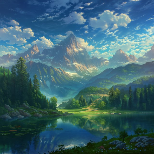 stunning landscape, high quality, detailed, sharp — Midjourney Niji 7