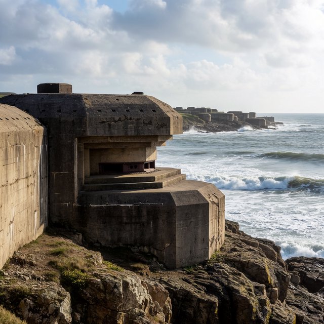 German bunker complex on the French Atlantic coast during World War II — Krea 2 Large