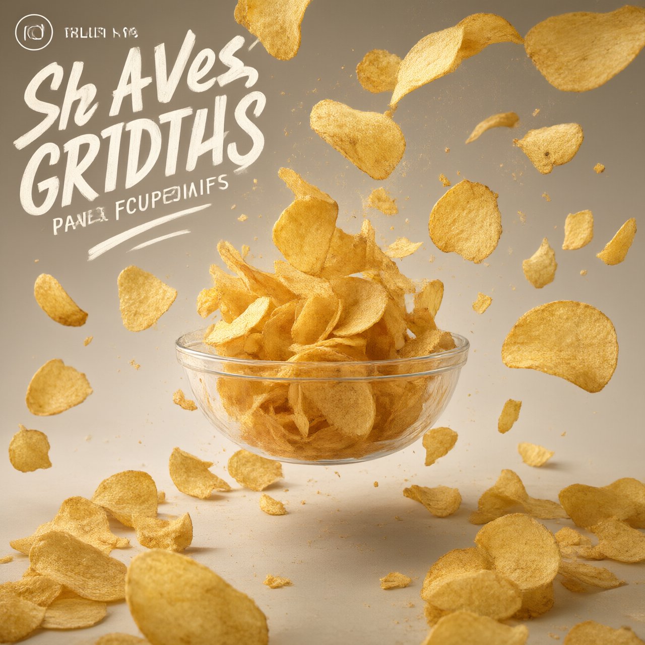 A creative promotional poster for potato chips featuring a forced perspective effect. — Qwen Image 3.0