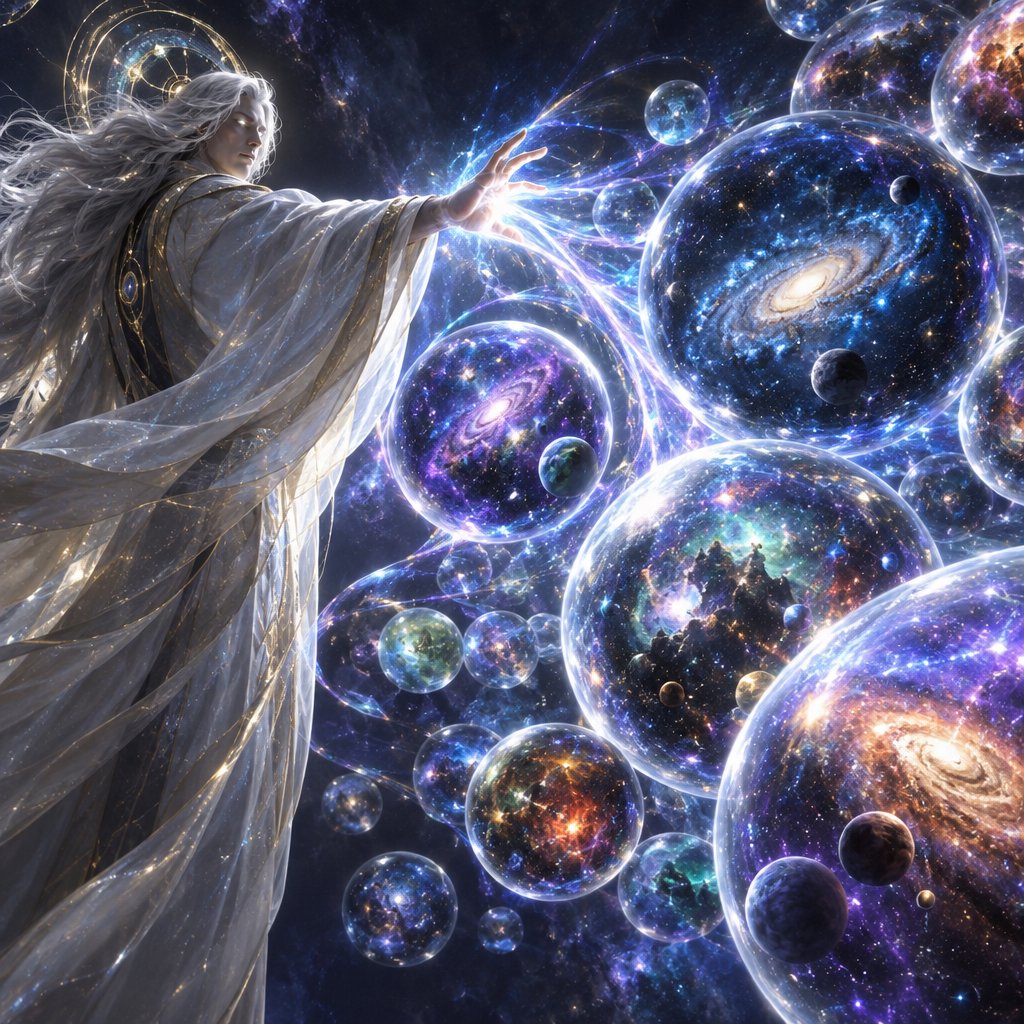 An immortal with a wave of their hand creates multiple universes. — GPT Image 2.5 Flare