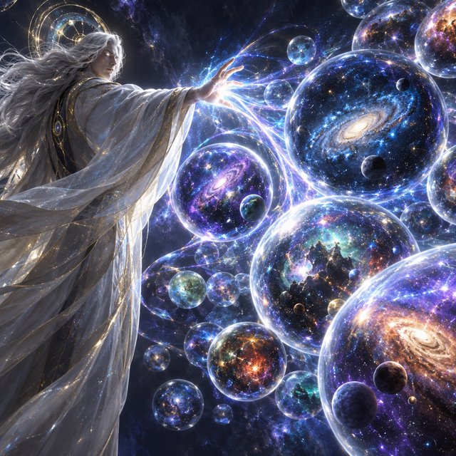 An immortal with a wave of their hand creates multiple universes. — GPT Image 2.5 Flare