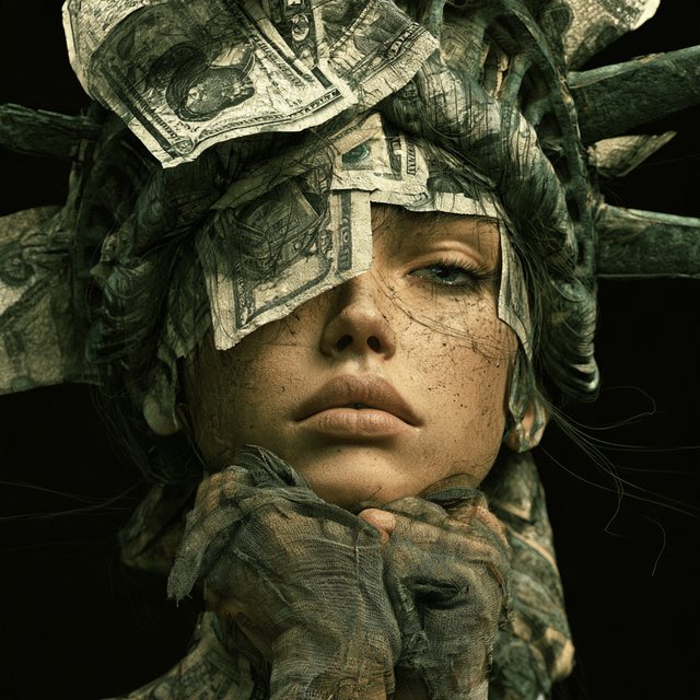 A realistic image based on the concepts of great money, power, and beautiful women. — Model 12