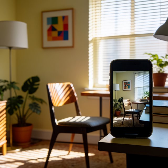 A dorm room belonging to an adult woman, photographed with a cell phone. The camera is sitting on a desk facing the empty chair and the rest of the room. — Krea 2 Medium