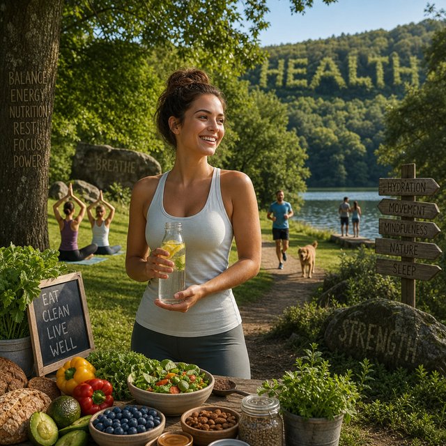 Realistic image depicting great health in many ways. In the background, words related to health are hidden in plain sight. — GPT Image 2