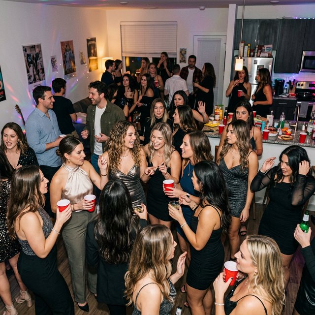 Realistic house party. Mostly adult women wearing clubwear. For every adult man, there are at least three adult women. Many angles. Vibe: very lively and fun. — Nano Banana 2.1