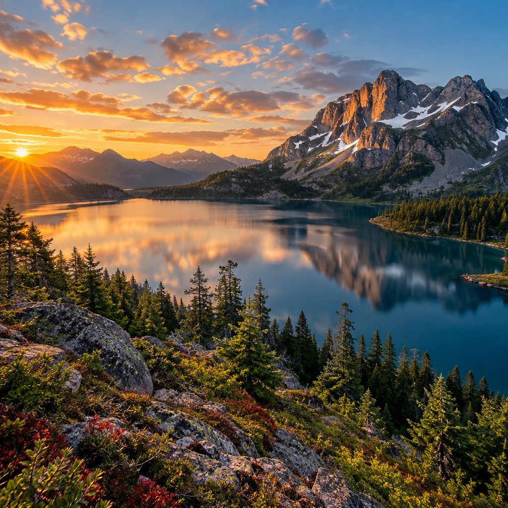 stunning landscape, high quality, detailed, sharp — GPT Image 2.5 Sunburst