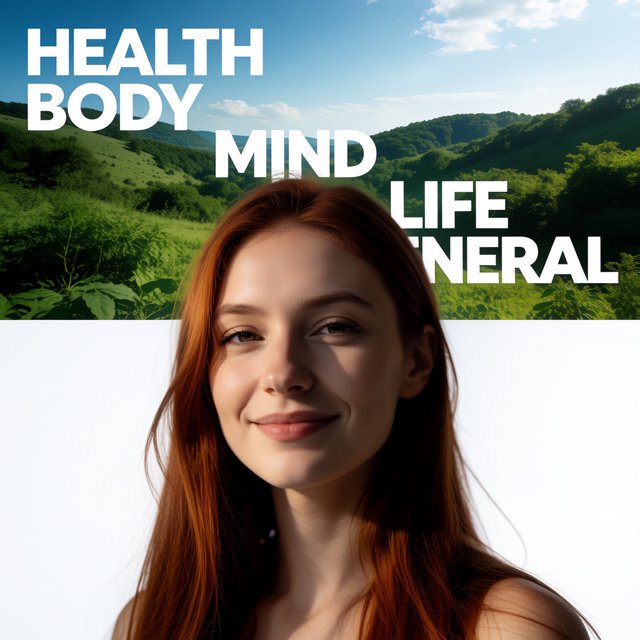 Realistic image depicting great health in many ways. In the background, words related to health are hidden in plain sight. — Krea 2 Medium