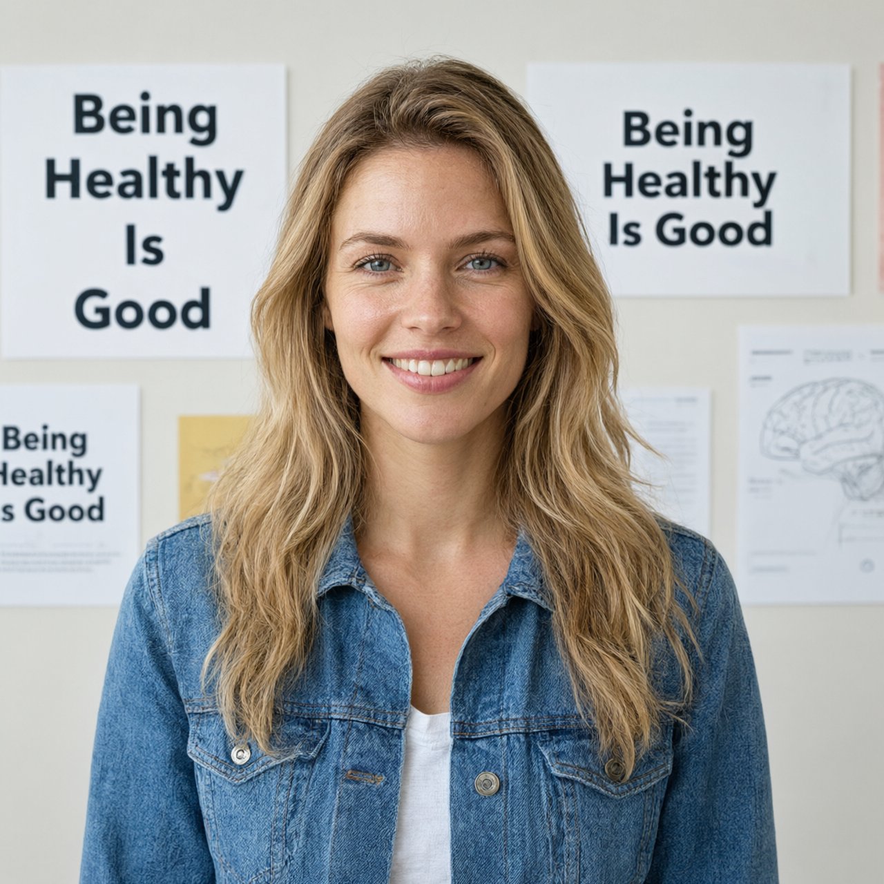 An image relating to good health and happiness. The words “Being Healthy Is Good” appear in the background at least a couple of times. 4–7 moments. — Qwen Image 3.0 Pro