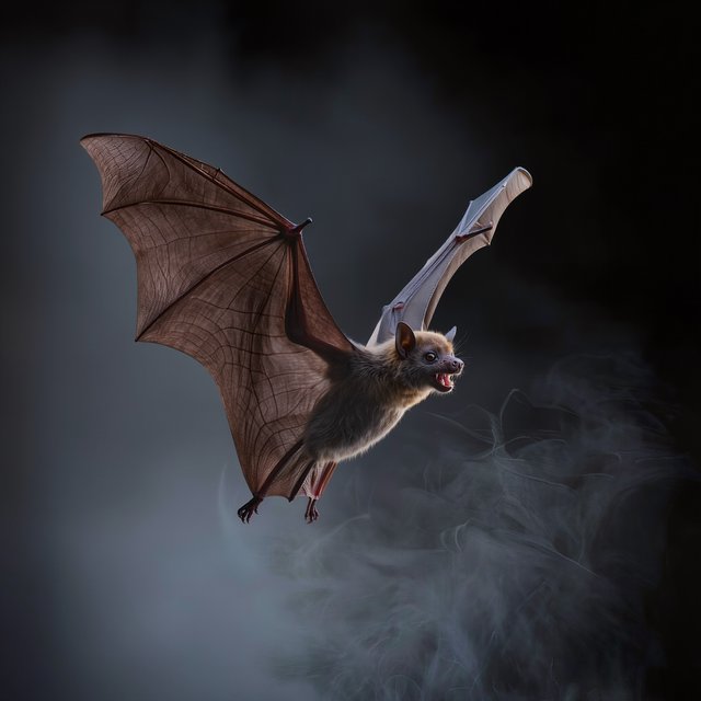 Vampire bat art, volumetric fog, chiaroscuro lighting, subsurface scattering. — Model 11