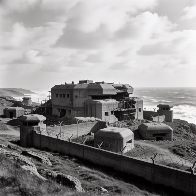 German bunker complex on the French Atlantic coast during World War II — Krea 2 Medium