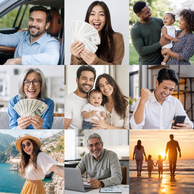 Realistic. Adults around the world finding abundant wealth, family, and joy in their lives. The vibe is very good but also casual. — GPT Image 2
