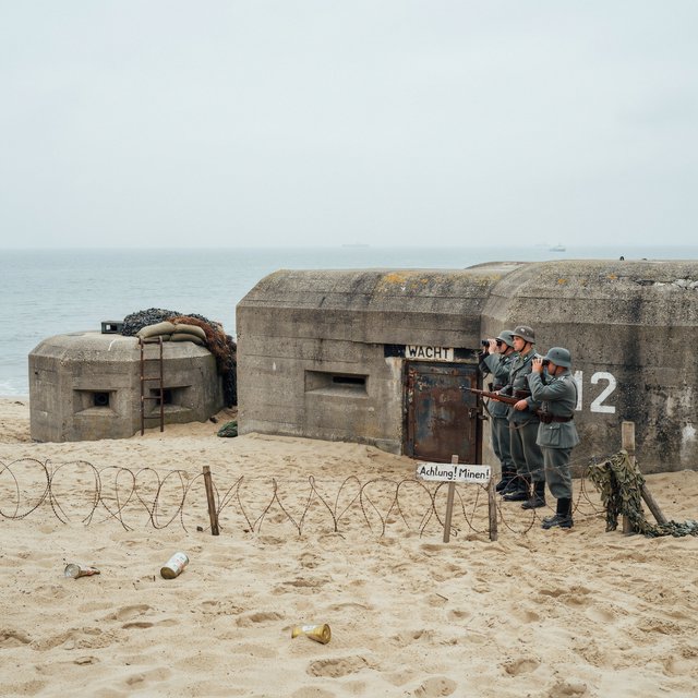 German bunker complex on the French Atlantic coast during World War II — Ideogram v4