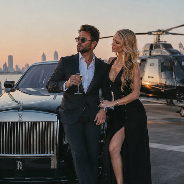 A realistic image based on the concepts of great money, power, and beautiful women. — Model 3