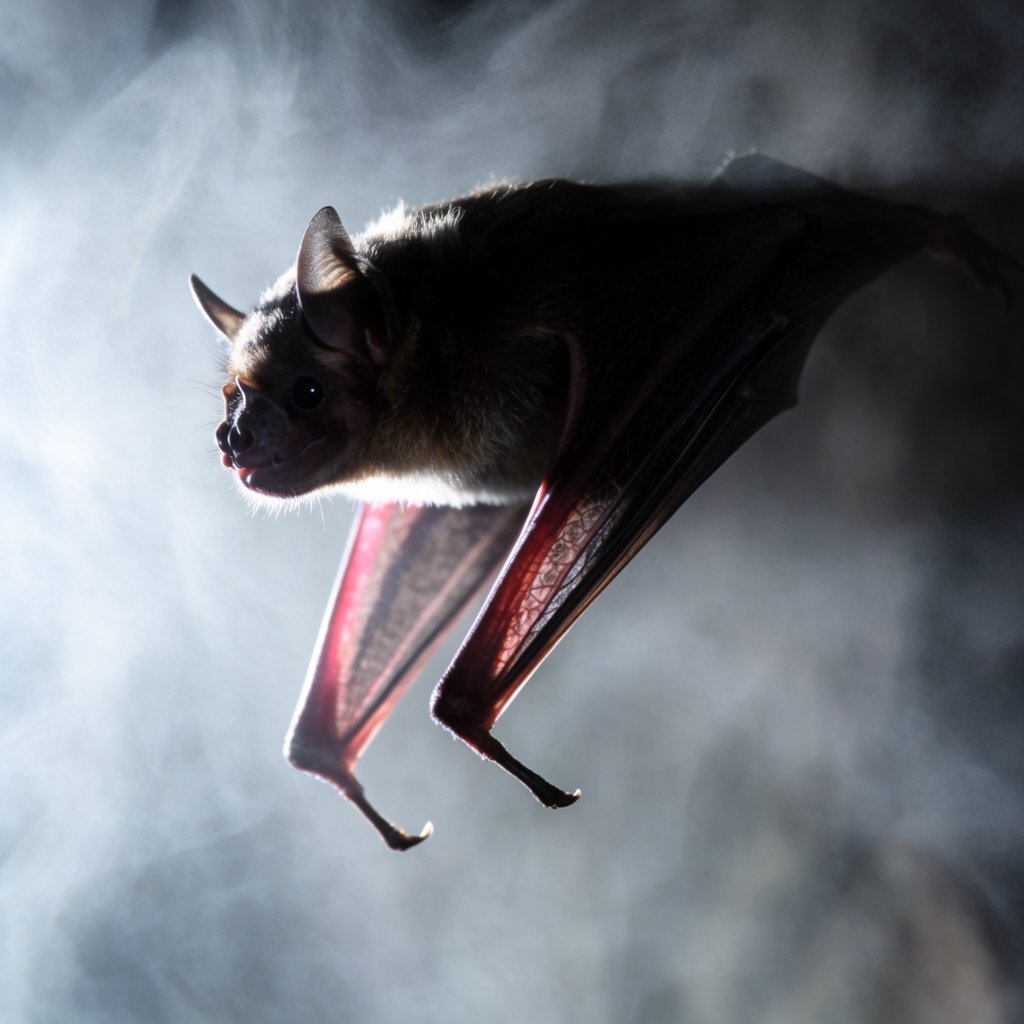 Vampire bat art, volumetric fog, chiaroscuro lighting, subsurface scattering. — Krea 2 Large