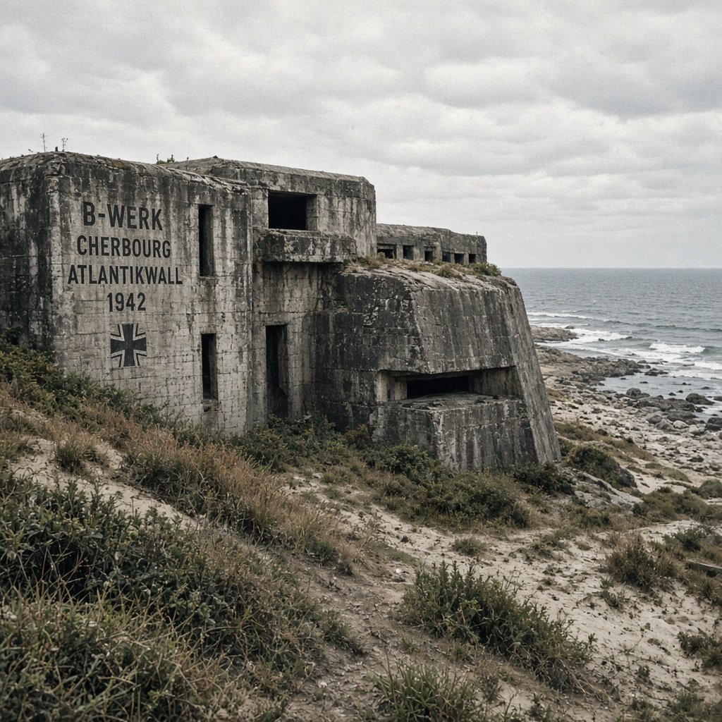 German bunker complex on the French Atlantic coast during World War II — Grok Imagine Image 2