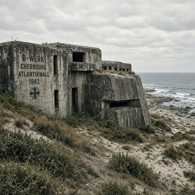 German bunker complex on the French Atlantic coast during World War II — Grok Imagine Image 2